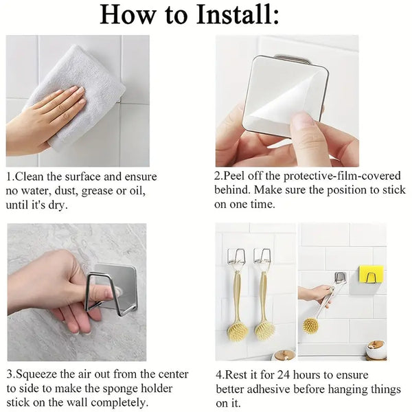 Self-Adhesive Multipurpose Hanging Hooks – Ideal for Kitchen, Sink & Bathroom (Pack of 6)