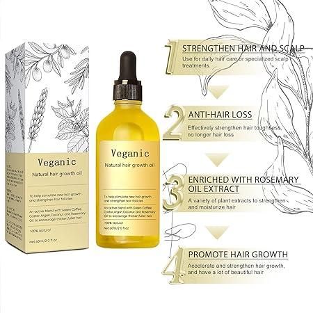 Vegan Natural Hair Growth Oil (Pack of 2)