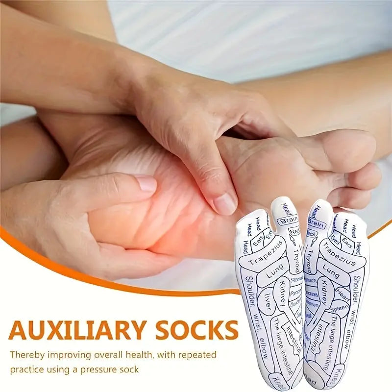 Acupressure Foot Reflexology Socks (Pair of 2 Socks + 1 Stick)